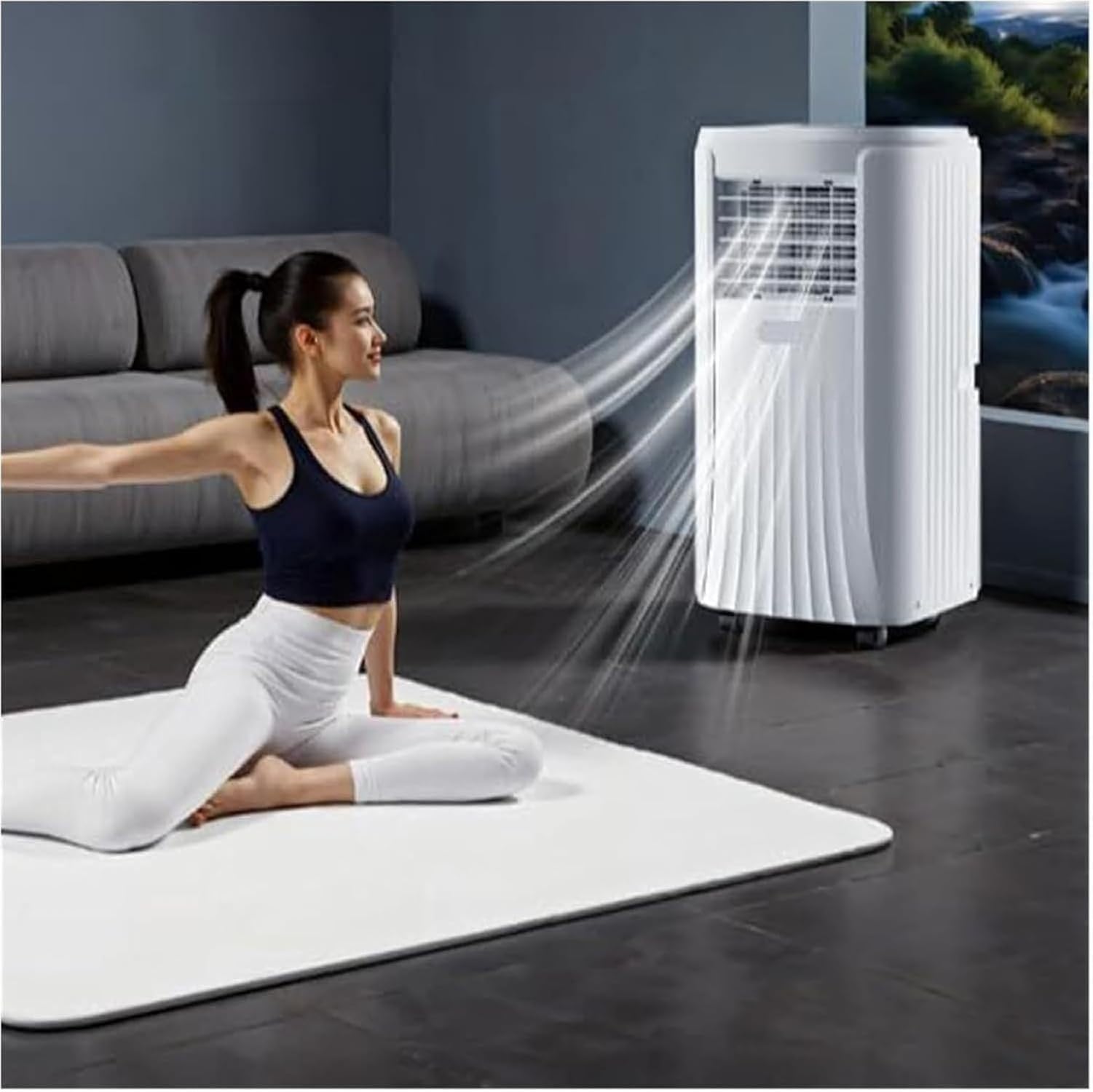 HURUMA Aire Acondicionado Portátil 3-en-1 9000 BTU Frío Deshumectador con Mando, Silencioso para Dormitorio Oficina, Eficiente para Habitaciones hasta 28m², Enchufe Ti, 9000btu, 9000BTU