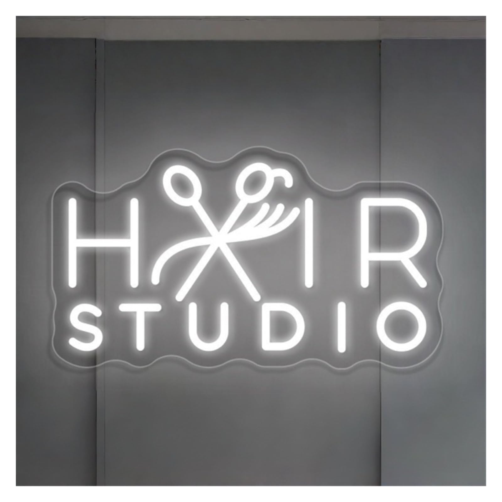 RONGCH Hanging Art Signs Hair Studio Neon Sign Salon Decor Business Gameroom Bedroom Bar Livingroom Birthday Party Wall Decoration 50cm