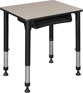 Regency Height Adjustable Rectangular School Student Desk with Storage, 18.5