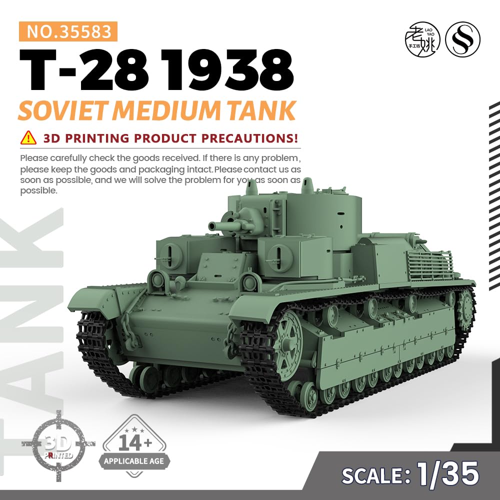 MRY-SFW SS35583 1/35 zestaw do budowy modelu wojskowego, radziecki czołg średni T-28 1938