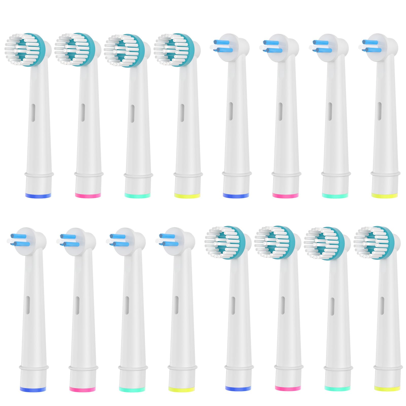 8pcs Interspace and 8pcs Ortho Care Replacement Heads Compatible with Oral B Electric Toothbrush White