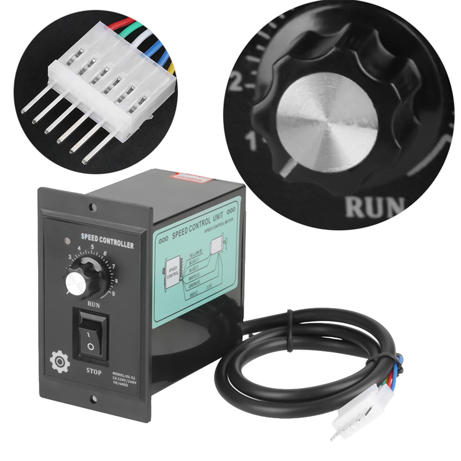 Regolatore Di Velocità Motore US-52 300W/400W/500W AC220V - Controllo RPM 90-1400 Per Applicazioni Industriali - Foto 6