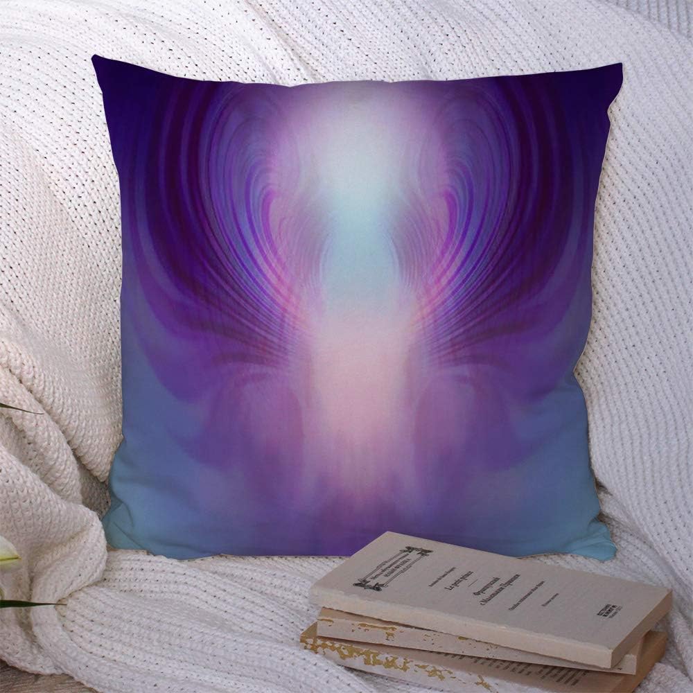 Pillow Covers Ethereal Unique Being Blue Different Form Matter Purple Ghostly Depicting Enlighten Textures Space Polyester Throw Pillow Case Cushion Cover for Couch Sofa Decorations 18x18 Inch