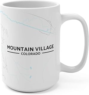 Mountain Village, Colorado CO Map Mug (15 oz)