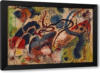 ArtDirect Satirical figure on the Blue Rider (1913) Custom Framed Art Print Giclee Print or Canvas Options with Various Sizes and Customization by August Macke