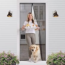 Vasukie Polyester Magnetic Mosquito Net for All Doors, Auto-Closing Magnetic Screen Curtain, Durable Magnet Closure for Patio Sliding Glass Door, (200 * 100 CMS) (Black)