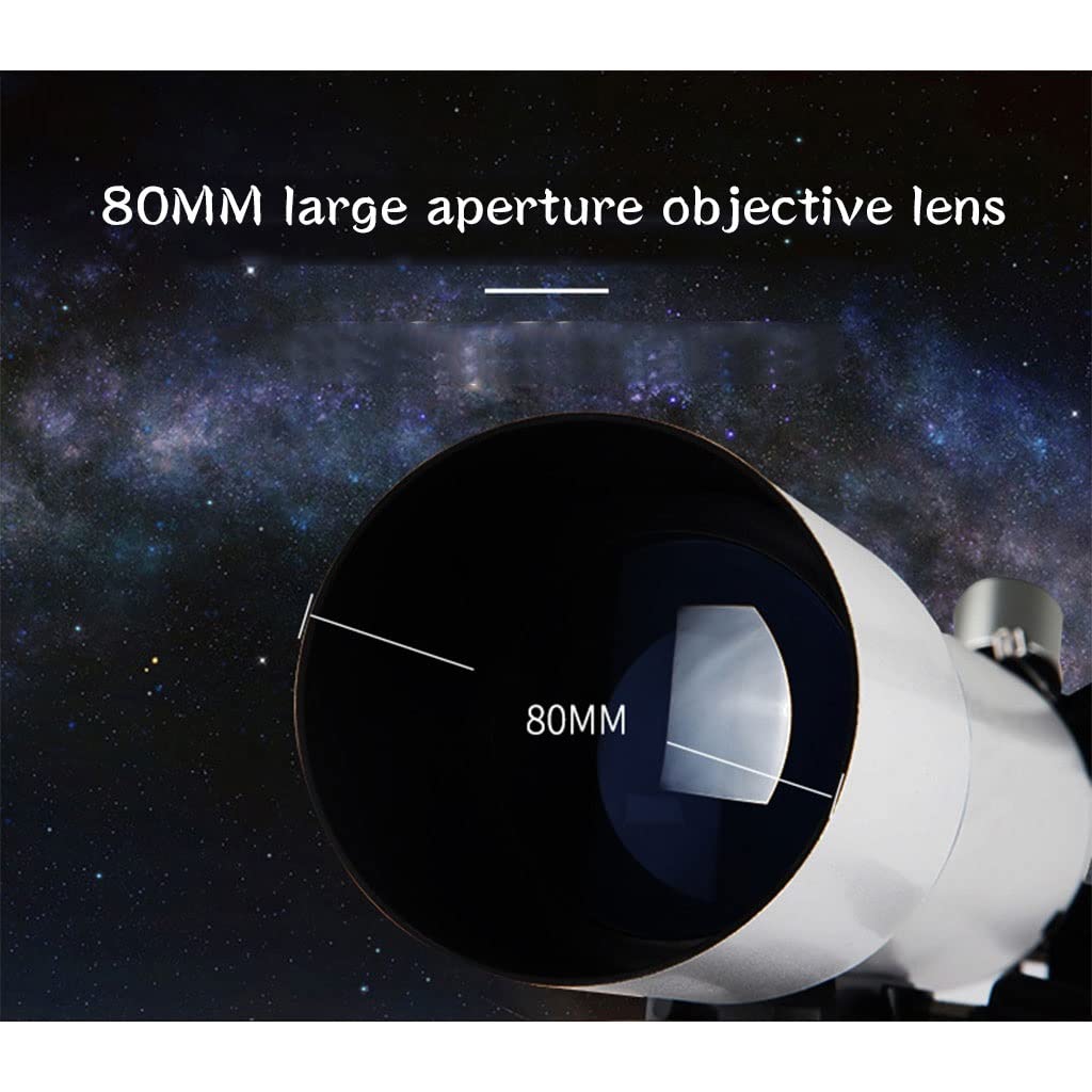 Astronomical Telescope Teleskop dla dzieci, początkujących, dorosłych, teleskop dla początkujących astronomów, astronomiczny teleskop refrakcyjny 80 mm ze statywem, przenośny teleskop dla dzieci