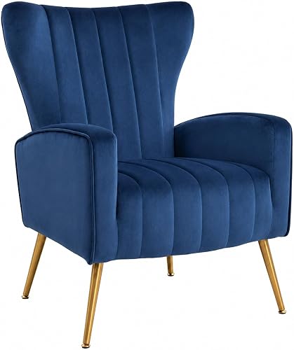 Velvet Wingback Armchair