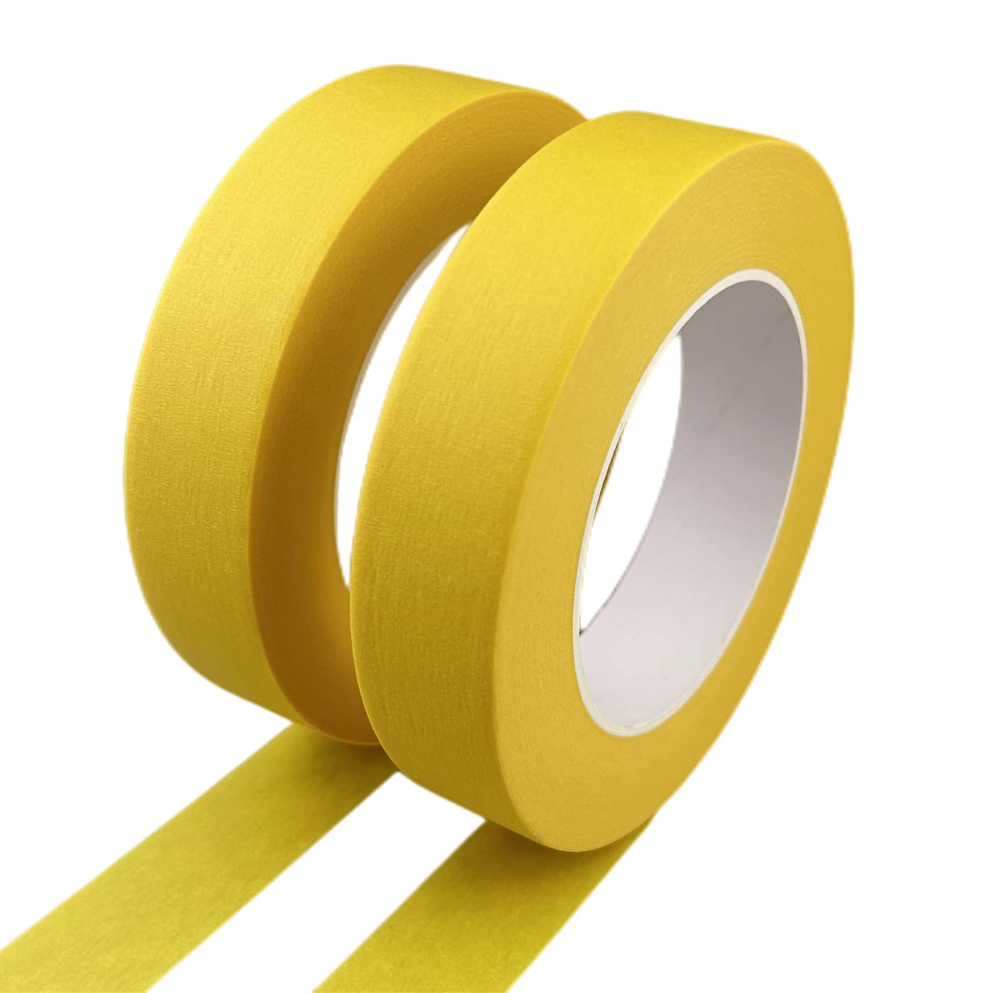 Zellykool Yellow Masking Tape, 1 Inch x 55 Yards, 2 Rolls, Painters Tape for Painting, Home, Office, School Stationery, Arts, Crafts, Decoration