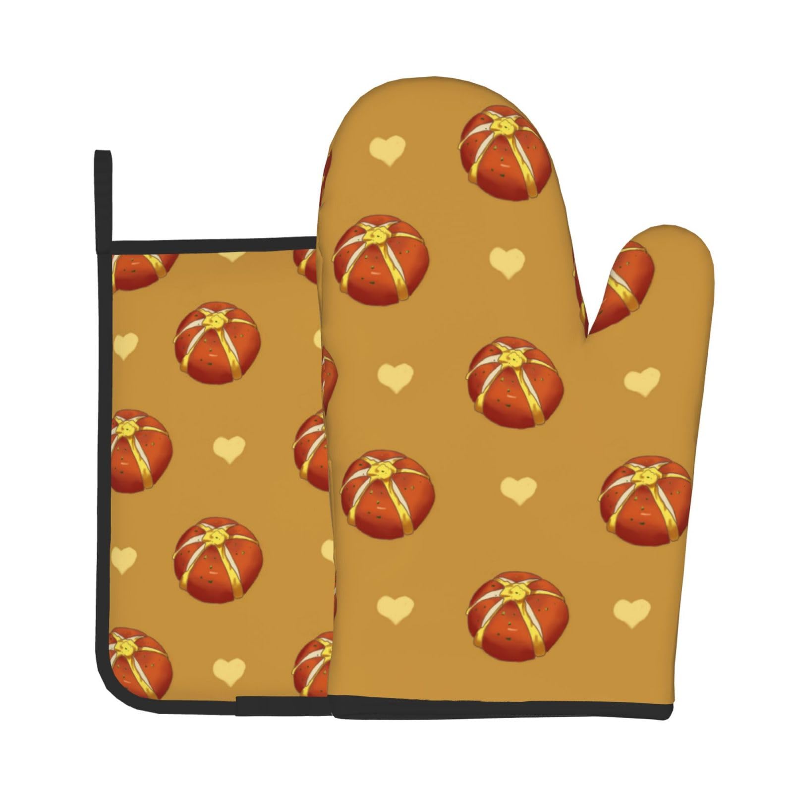 Oven Mitts and Potholders Set of 2 for Kitchen Baking Cooking GrayButtered Bread Thick and Durable