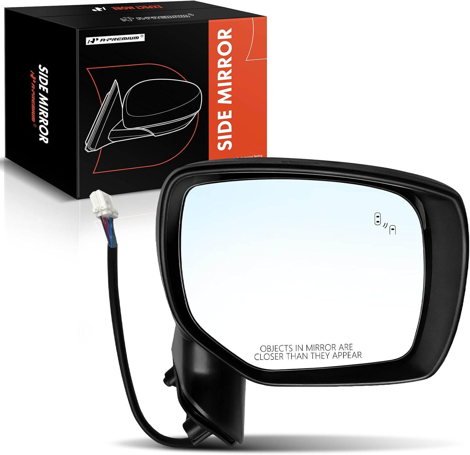 A-Premium Passenger Side Power Door Mirror - Compatible with Subaru Forester 2017-2018 - Heated Manual Folding Black Outside Rear View Mirror w/Blind Spot Detection - Replace# 91036SG932