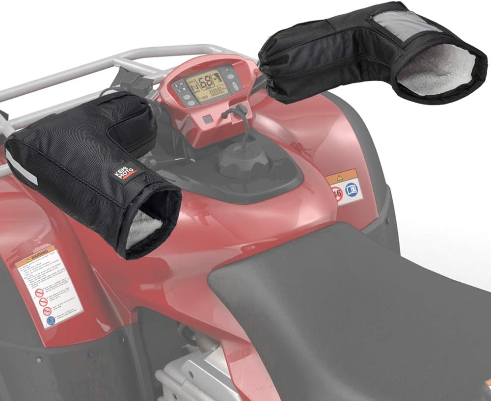 KEMIMOTOATV Gloves, Touch-Friendly Bag/Front Wind-Breaking Guard Motorcycle Gloves Snowmobile Handlebar Gloves Compatible with Sportsman Scrambler FourTrax Grizzly Snowmobile Bicycle