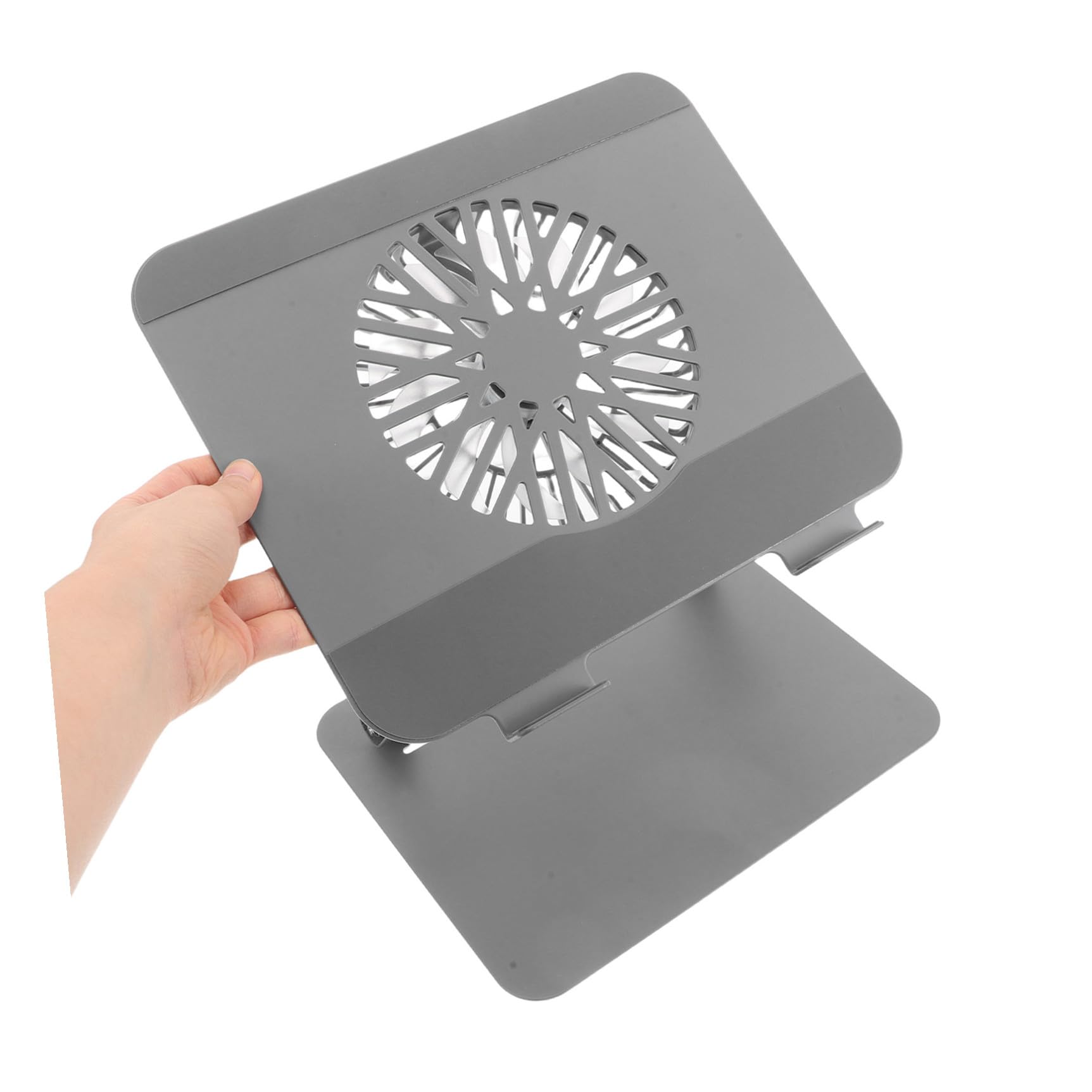 Tofficu Soporte Ergonómico para Portátil Plegable con Ventilador RGB de Refrigeración, Base Elevadora de Escritorio en Acero al Carbono, Compatible con Laptops y Tabletas para Gaming