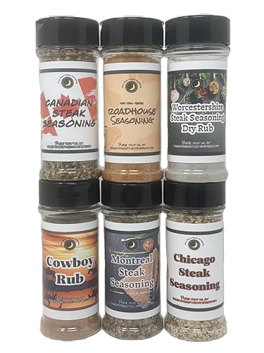 Premium | Paquete de 6 variedades de condimento para filetes | Condimento para carne de Chicago | Condimento canadiense para carne | Condimento