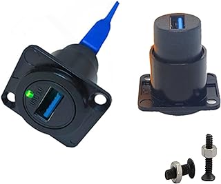 SHANFEILU USB 3.0 D Panel Mount Solderless Connector USB 3.0 Female to Female Coupler Socket Pass Through Adapter Speed 5Gbps for Audio Video Optoelectronic Network Equipment