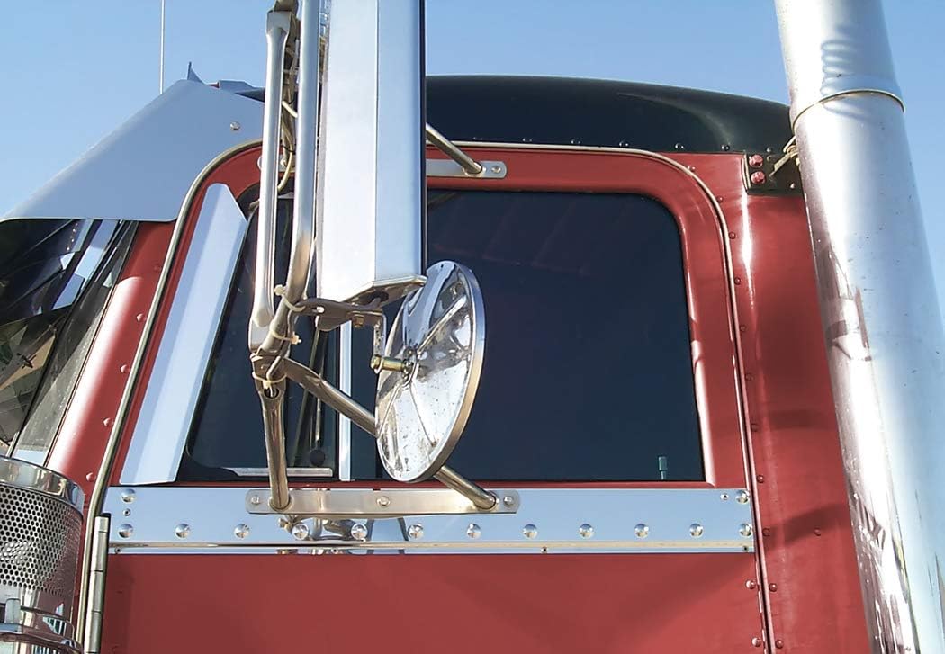 RoadWorks | Stainless Steel Under Window Trims for 1985-1998 Peterbilts, Rivet Mount | 30149