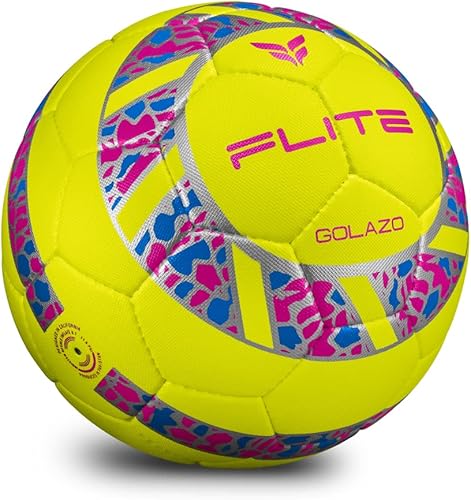 Golazo Match - Balón de fútbol de calidad, disponible en tamaño 4 y tamaño 5, duradero para uso en césped y césped, colores neón de alta visibilidad
