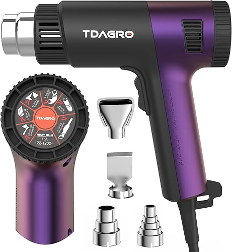 Vista 16 de Una bonita pistola de calor, compacta pero potente, control de temperatura variable de 122 ℉ ~ 1202 ℉, pistola de calor más pequeña de calentamiento