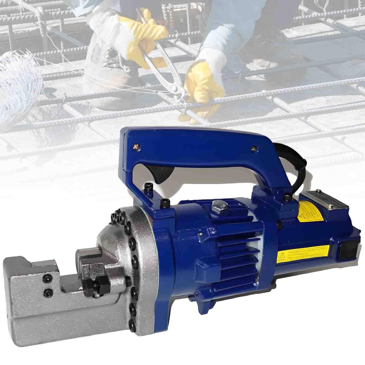 UORDBY Electric Hydraulic Bolt Cutter, Portable Electric Hydraulic Rebar Cutter, 1250W for 4-20MM Steel Bars, Cutting Speed: 3-3.5s, for Railway and Housing Construction Blue