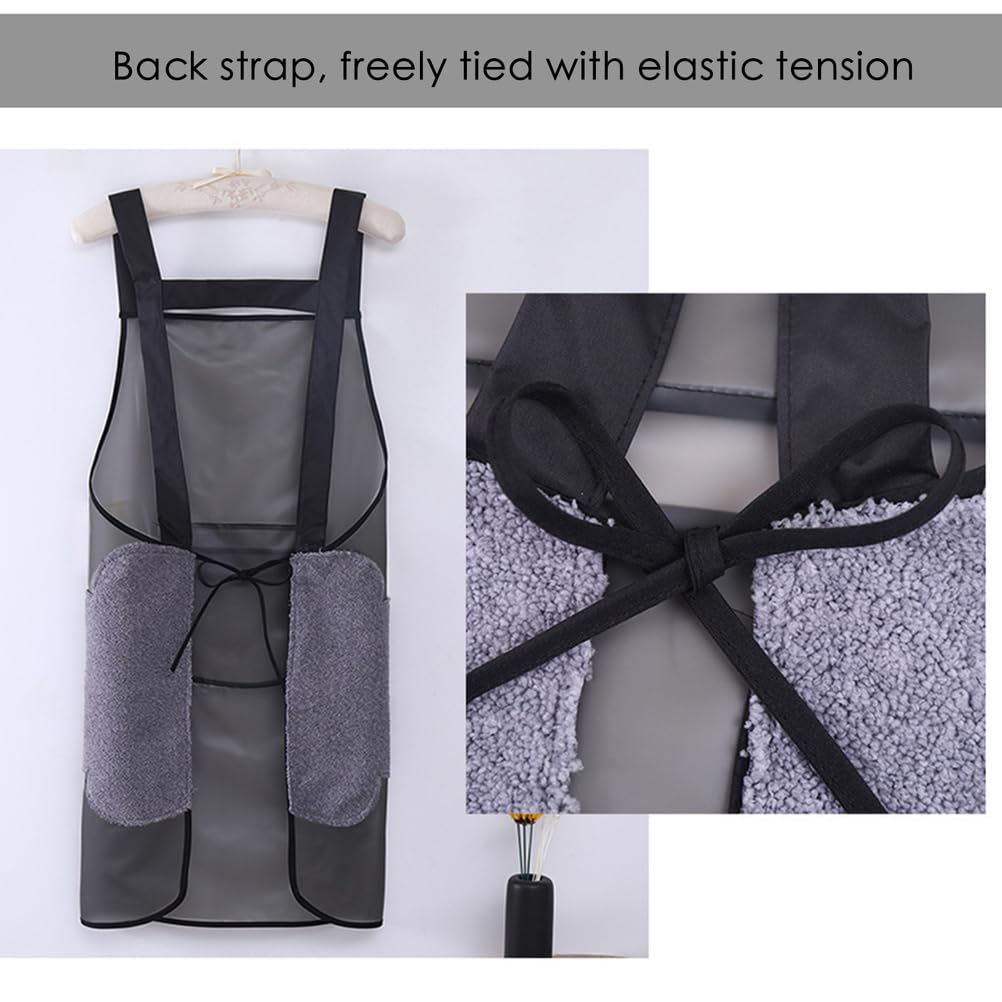 delantales de jardinería, delantal de trabajo, Paquete de 6 delantales for asar, delantal con pechera ajustable con bolsillo impermeable, delantales de cocina for lavar platos de Chef