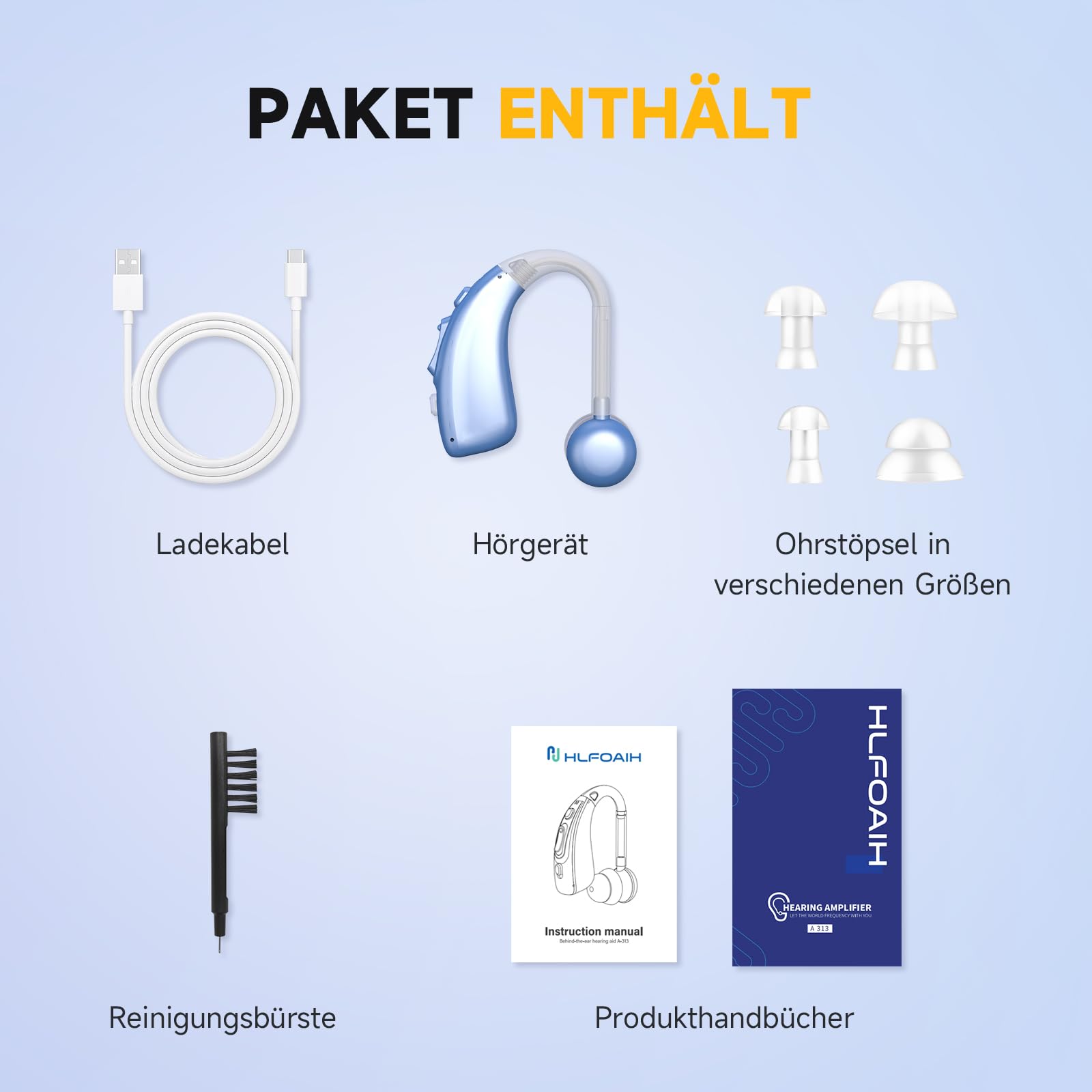 Wiederaufladbares Gerät, Lange Akkulaufzeit, hochauflösende Klangqualität, Geräuschunterdrückungsfunktion (Blue)