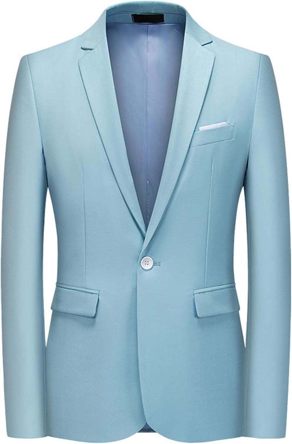 Mens 1 Button Casual Sport Coats Slim Fit Business Blazer Suit Jacket Lightweight Tuxedo for Wedding Prom Party