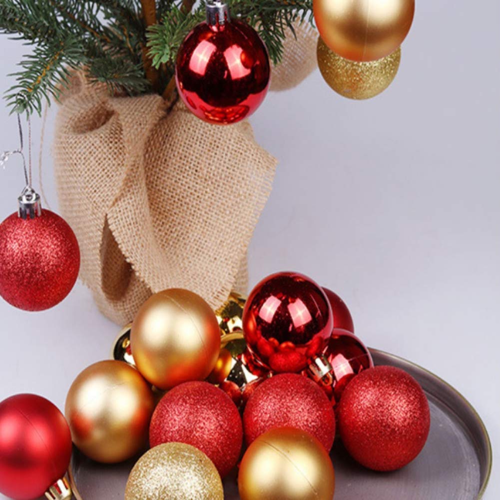 Pack De 24 Bolas De Navidad Brillantes – Decoración árbol De Fiesta – Multicolor – Colgantes De Plástico – 3 Cm (1.18")