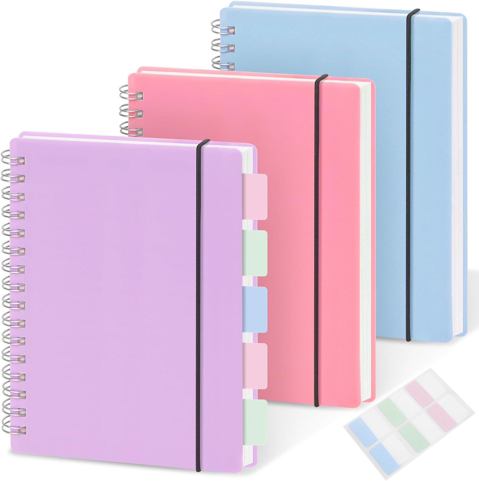 3 Pack Small Spiral Notebook, A6 Dotted Notebook 4.3" x 5.7", 100GSM 5x5mm Dot Grid, 80 Sheets/160 Pages, Small Dotted Spiral Notebooks Journals for Writing, Sketch Book