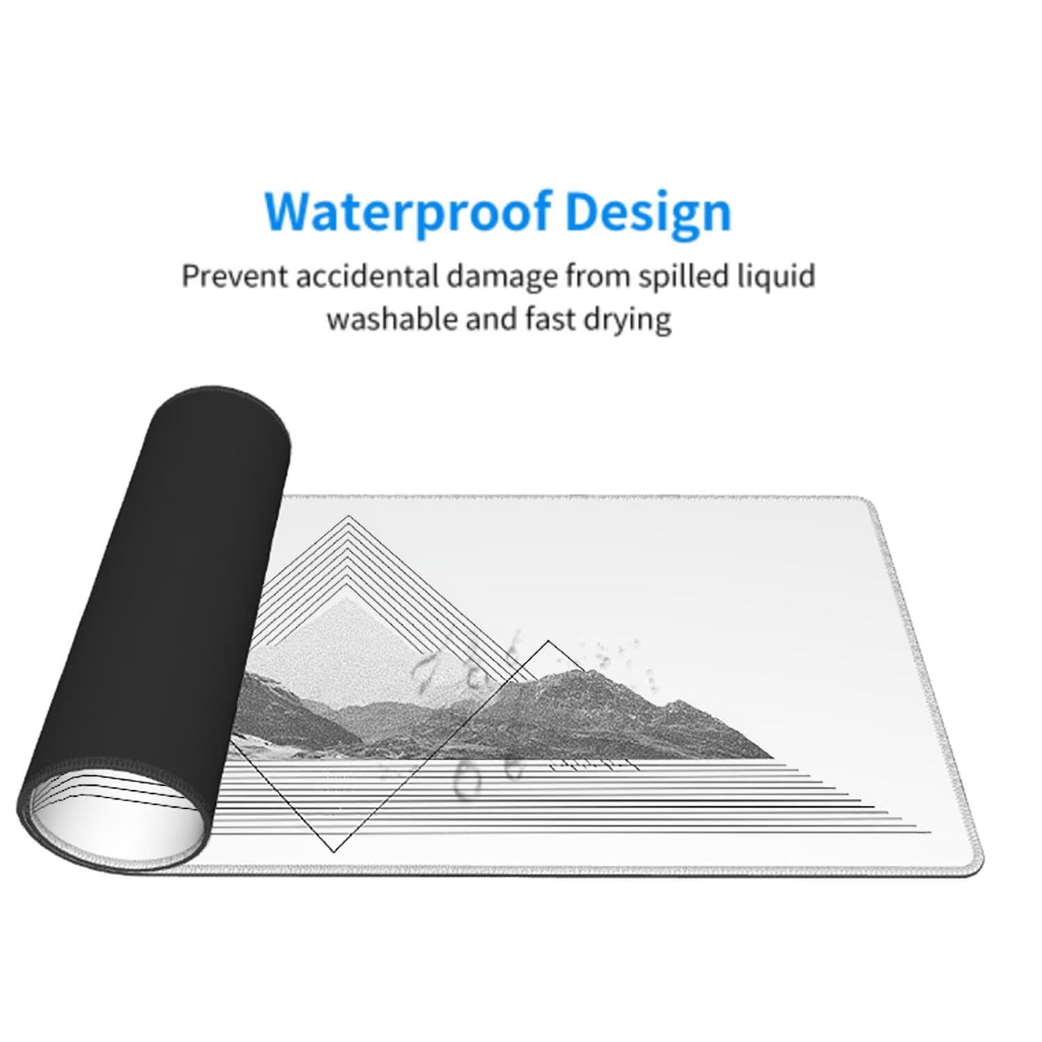 Biała podkładka pod mysz pod mysz pod mysz do gier XXL 1400 x 600 x 3 mm podkładka pod mysz abstrakcyjna duża podkładka pod mysz dla graczy wodoodporna podkładka pod mysz PC, do klawiatury laptopa w