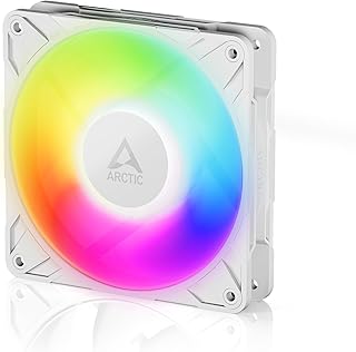 ARCTIC P12 Pro A-RGB (White) – Premium Powerful Fan, 120mm PWM Fan with Y Cable Splitter, 600-3000rpm, 0rpm <5% PWM, Digit…