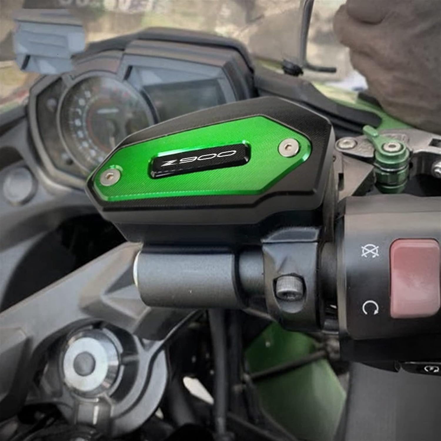 Motorcycle CNC Front Rear Brake Fluid Cylinder Master Reservoir Cover Cap for Kawasaki Z900 2017-2020 (Color : Front Grey)