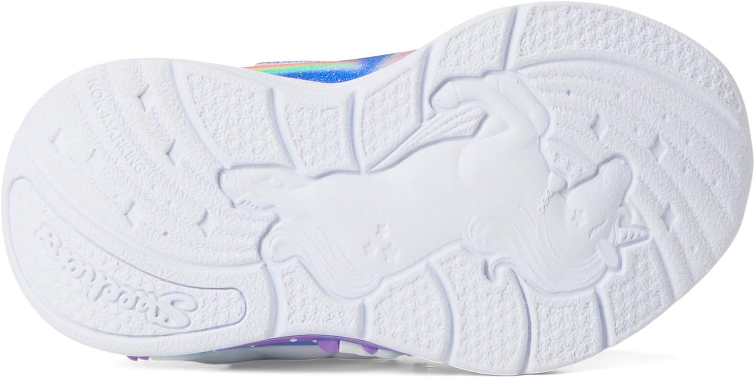 Skechers Girls S Lights: Unicorn Chaser Sneaker, Blue Sparkle/Multi, 7 Toddler - Image 3