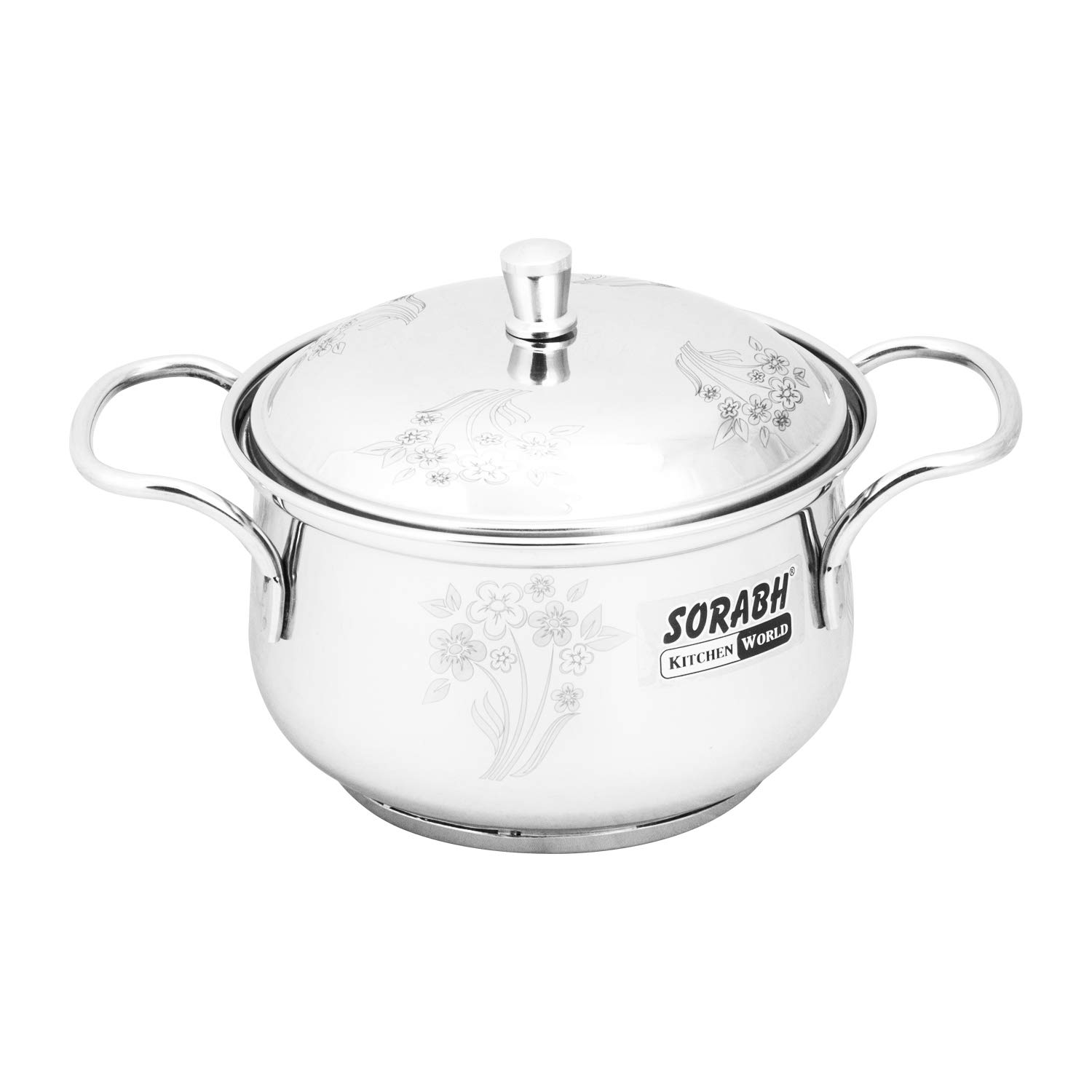 Sorabh EHHDL-10 Stainless Steel Cook & Serve Harmony Handi Dish (Laser)