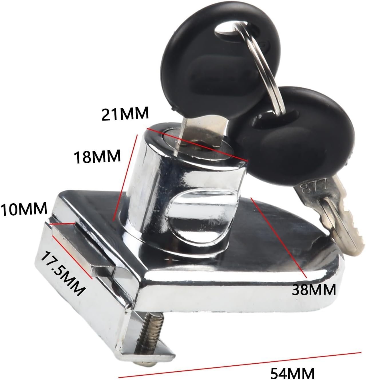 Door Lock Display Cabinet, Punchfree Installation, Zinc Alloy Material, Compatible With 5 8mm Thick Glass