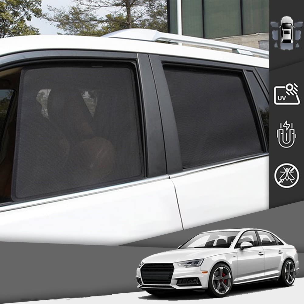 FUNFOB Parasol Coche Delantero Parasol Magnético para A4 B9 Sedan 2015-2023 Malla Parabrisas Delantero Cortina Ciega Coche Ventana Lateral Trasera Visera Parasol Parasol Luna Coche(Front Window2)