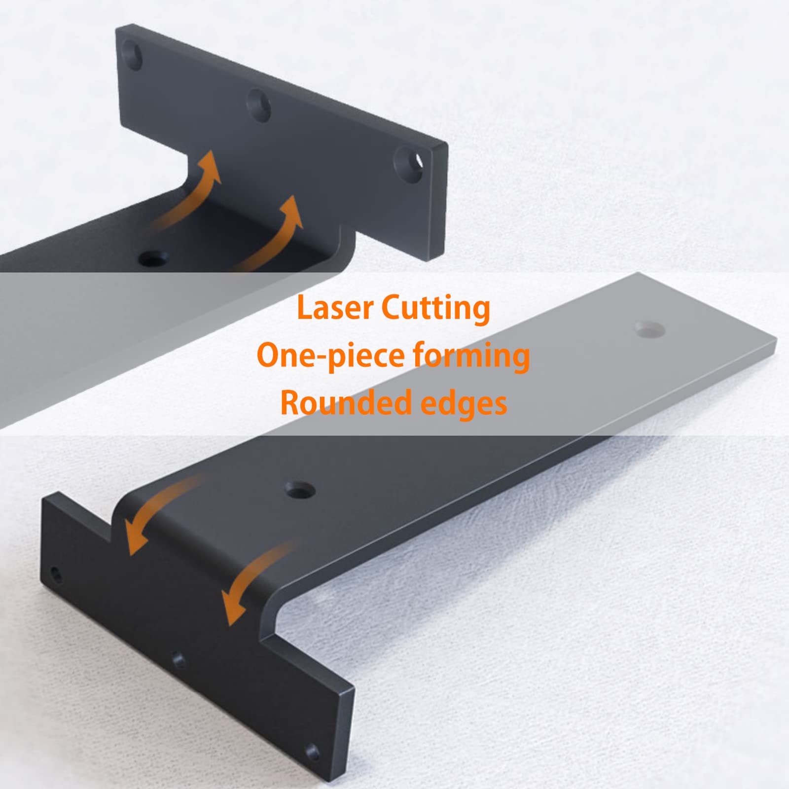 Confezione da 2 staffe per mensole da parete resistenti per mensole galleggianti DYI, supporto a L per scaffalature aperte, ideali per cucina, bagno, garage, include viti da 25 cm, finitura oro