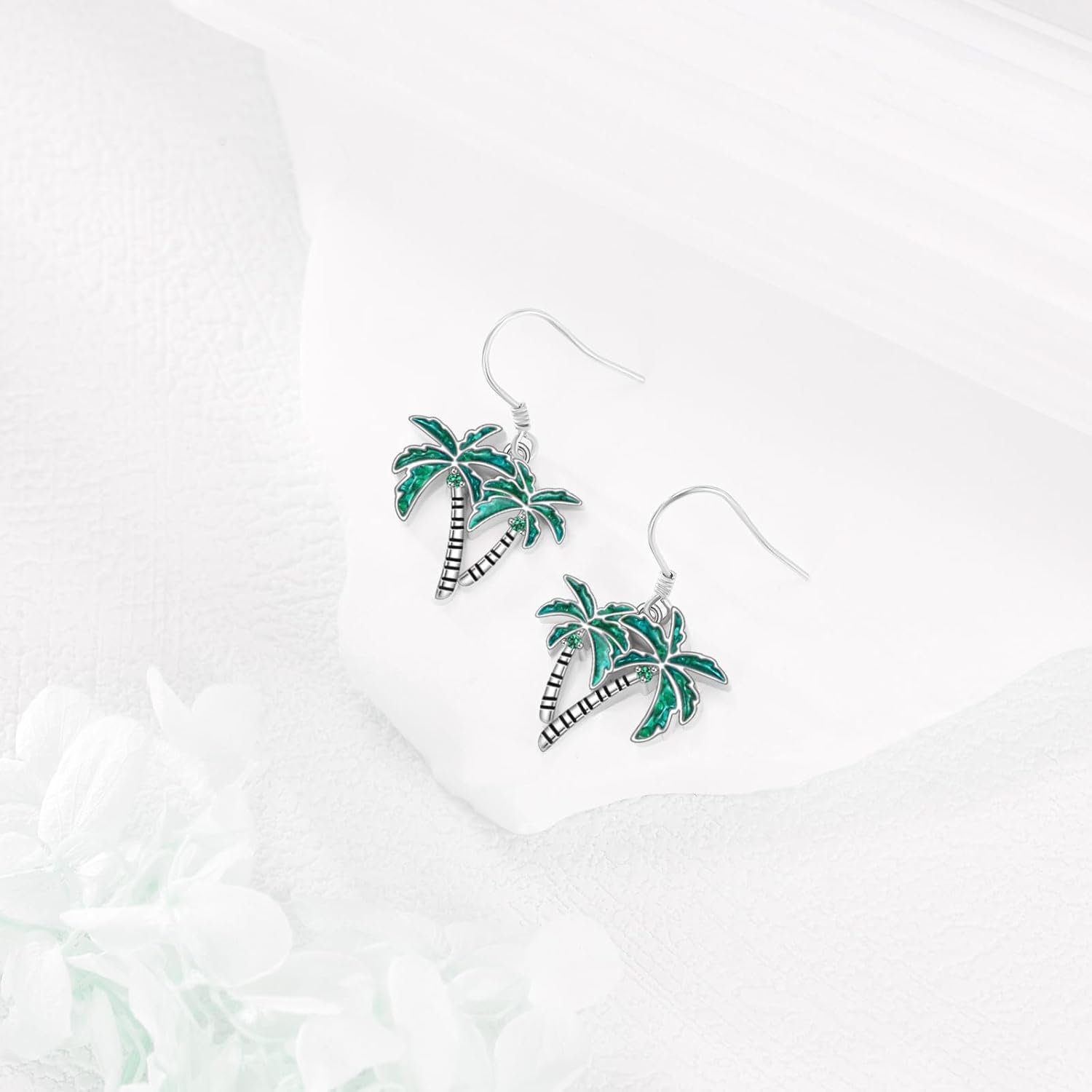 Sunflower/Daisy/Clover/Dandelion/Palm Tree/Cactus Earrings 925 Sterling Silver Flower Teardrop Dangle Drop Earring Floral Jewelry Gifts for Women
