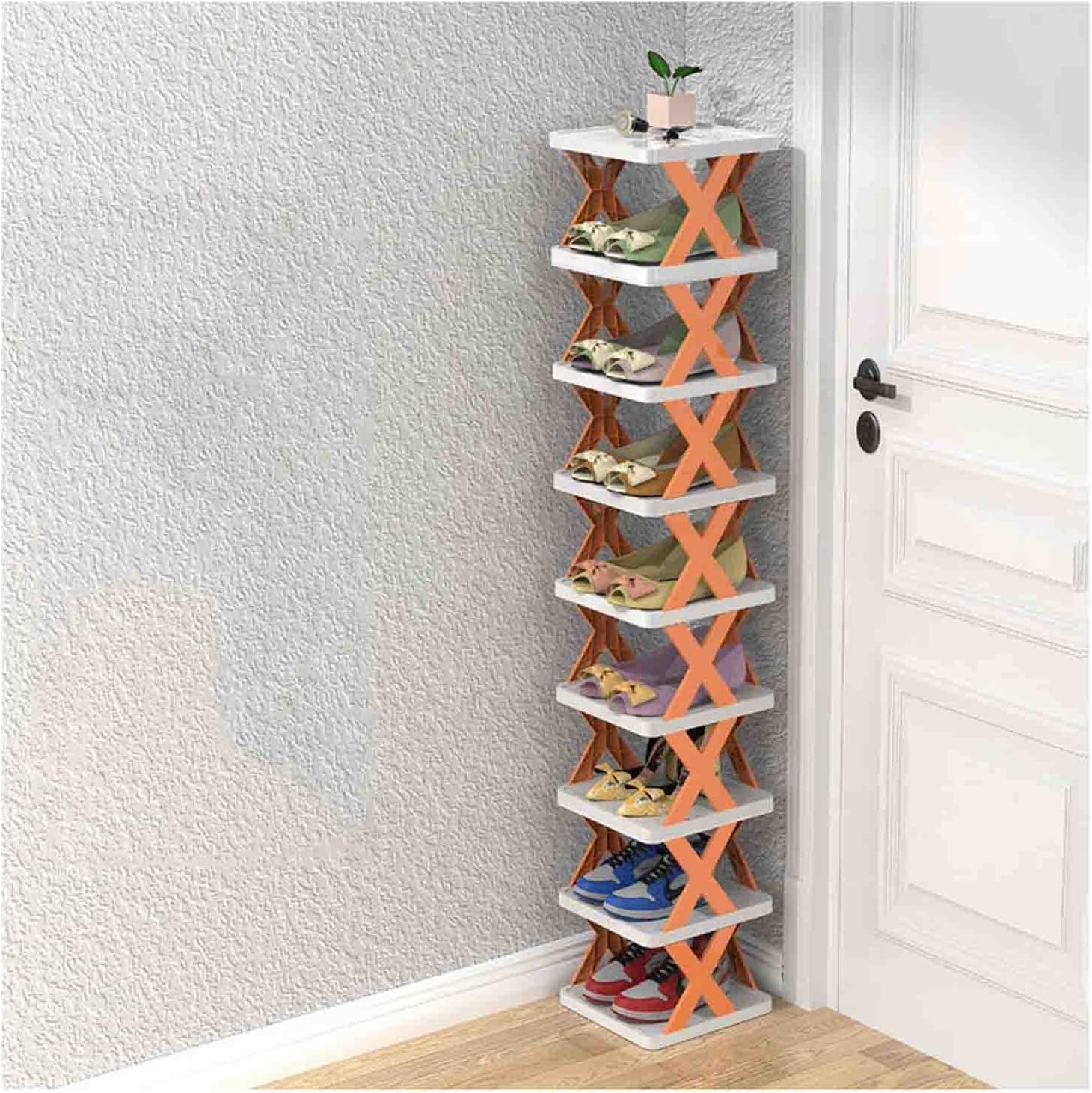 XUELF Vertical Shoe Tower, Narrow Corner Shoe Rack, Shoe