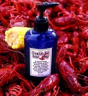 Crawfish Soap crawfish boil hand soap with Pumice and Peppermint Oil, Seafood Odor Removing Liquid Soap, 8 fl oz fish odor clam bake lobster shrimp shellfish