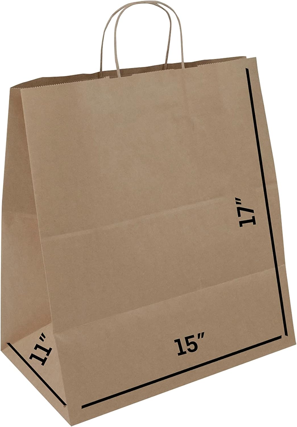 [JET] 15”x11”x17” (25 Pcs) Brown Paper Bags with Twisted