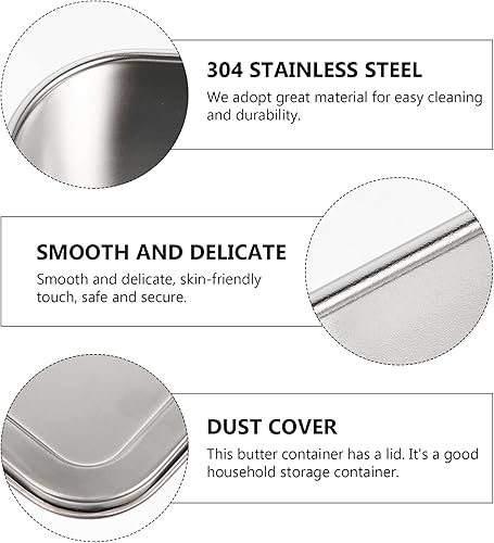 Miniatura 9 de Cabilock Mantequillera ancha con tapa para mantequilla con suministro de cocina de acero inoxidable 304 para el hogar