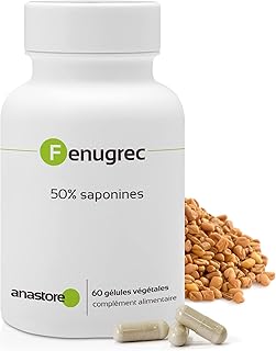 FENUGREC * 500 mg / 60 gélules * Titré à 50% en saponines * Anti-inflammatoire, Carences (hémoglobine), Performances sportives (masse musculaire), Poids (Équilibre alimentaire)