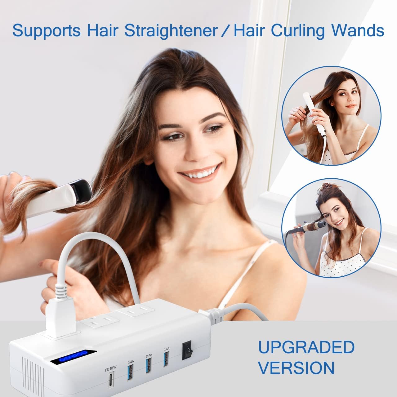 Voltage Converter, GEARGO 230W Power Converter Step Down 220V to 110V Universal Travel Adapter for Hair Straightener, Curling Iron with 4-Port USB Charging UK/AU/EU/IT/US Worldwide Plug Adapter White