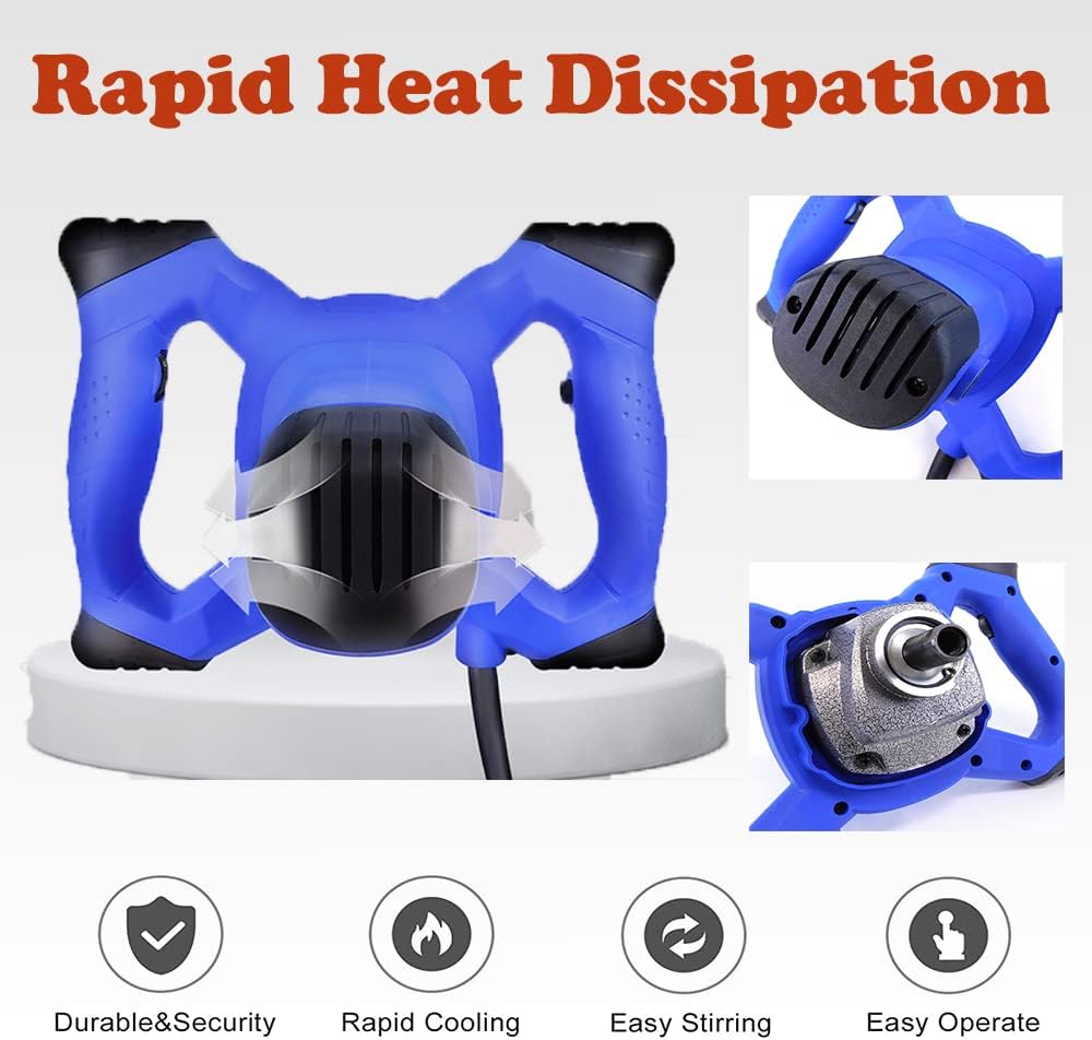 2600W Portable Electric Cement Mixer, 6 Speed Handheld Mixer Stirring Tool for Mixing Grout Paint Mortar Mud Plaster, with M14 Threaded Rod, Handheld Concrete Mixer Paddle Drill with Locking Button : Tools & Home Improvement