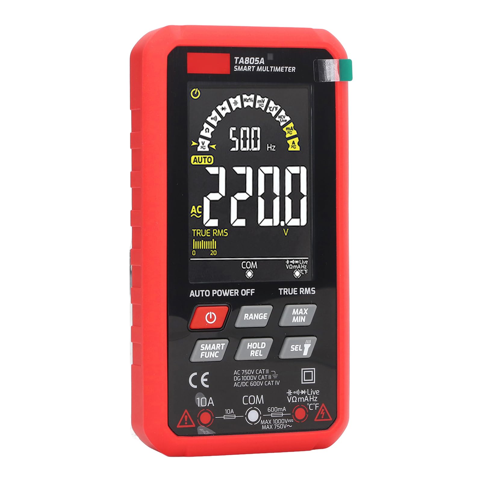 Multimetro Digitale Tester Automatico di Resistenza Tensione Corrente Ad Alta Precisione per Elettricisti Materiale ABS Rosso