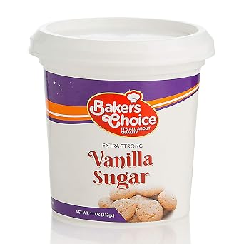 Extra Strong Vanilla Sugar, 12 oz. - For Baking, Ice Cream, Milkshakes, Desserts, Fruit Shakes and Truffles - Non Dairy, Kosher - By Bakers Choice
