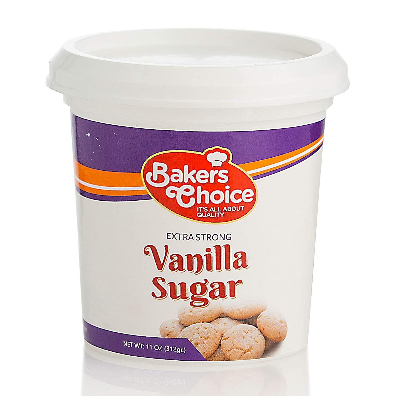 Extra Strong Vanilla Sugar, 12 oz. - For Baking, Ice Cream, Milkshakes, Desserts, Fruit Shakes and Truffles - Non Dairy, Kosher - By Baker’s Choice
