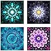 4 Pack 5D DIY Diamond Painting Set Decorating Cabinet Table Stickers Full Drill Rhinestone Diamond Embroidery Paintings Pictures, Mandala Flower Painting(25X25CM/9.8X9.8inch)