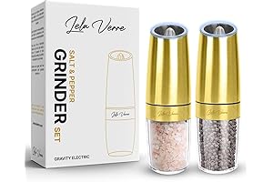Lela Verre Electric Salt and Pepper Grinder Set in Gold