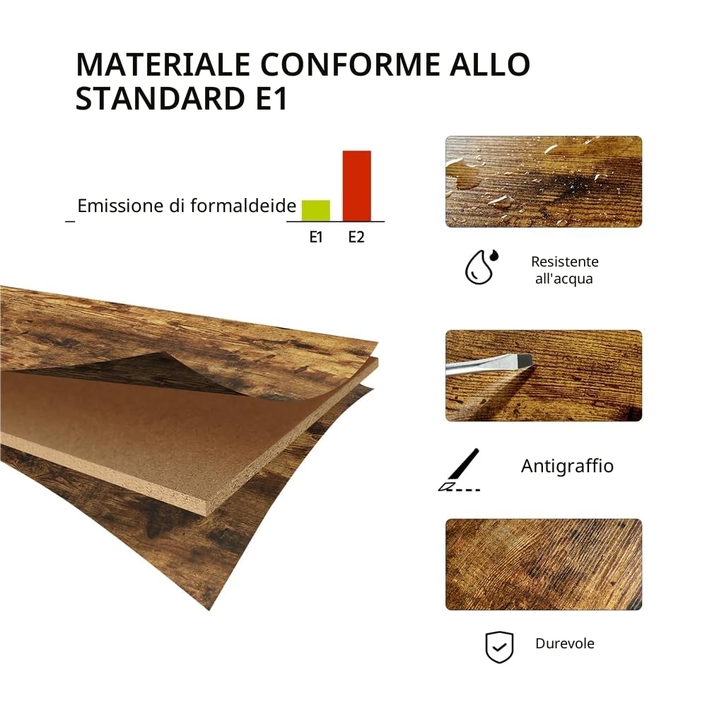 Yaheetech Mobile per TV Tavolino Basso Supporto TV 45 Pollici in Legno e Metallo con Scomparti Aperti Tavolo da Soggiorno Industriale 106 cm × 40 cm × 50,5 cm